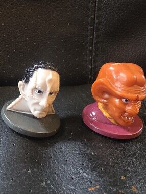 1993 Star Trek DS9 2x Rubber Ink Stamp Lot - Quark & Cardassian Post Cereal Head